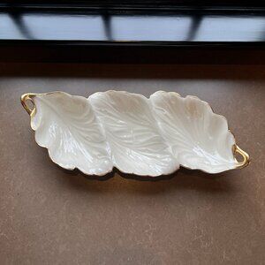 LENOX USA VINTAGE Triple Leaf 3 SECTION SERVING DISH / TRAY 16.5" MADE IN U.S.A